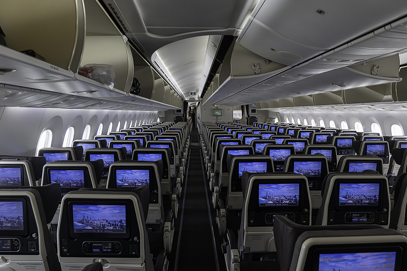 Economy class Boeingu 787 Dreamliner společnosti Etihad