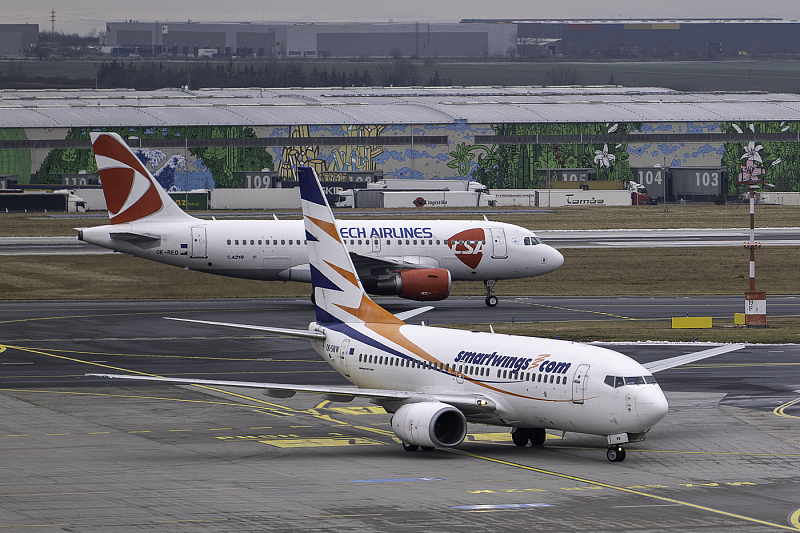 Letadla Smartwings a ČSA na Letišti Praha