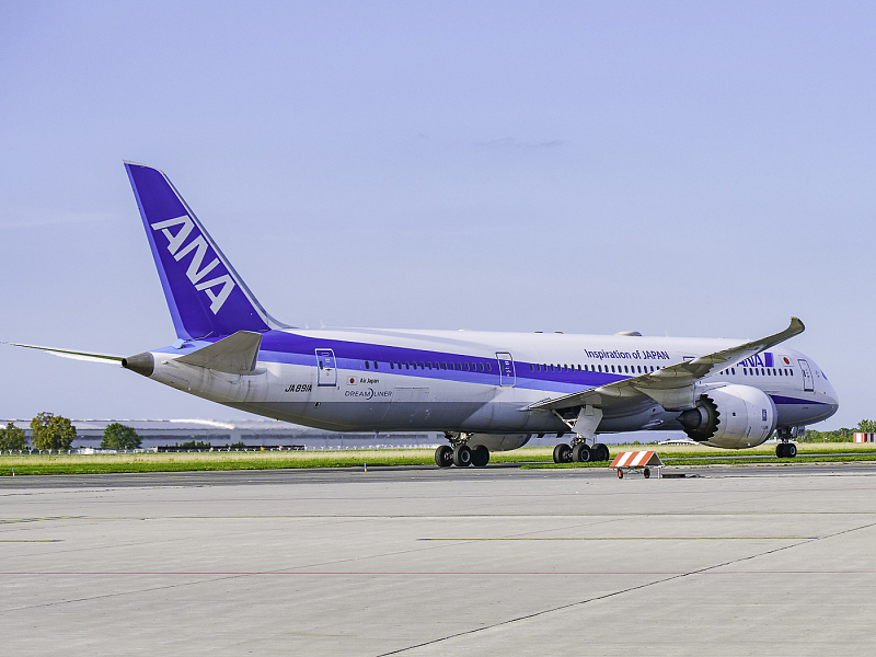 Boeing 787-9 společnosti ANA v Praze, 14. září 2019