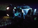 Při ranní nehodě skončilo auto převrácené mimo vozovku
